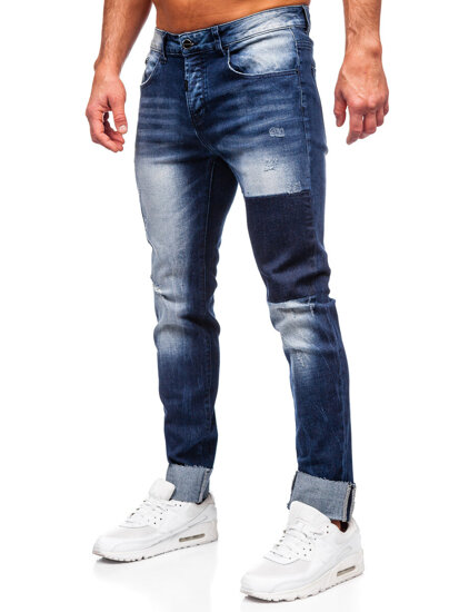 Sötétkék slim fit férfi farmer Bolf MP0144BS