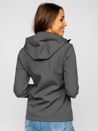 Sötétszürke női átmeneti softshell kabát Bolf HH018