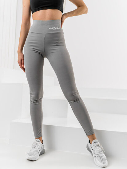 Szürke bordás női leggings Bolf W7502