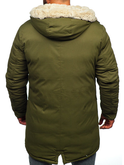 Téli férfi parka khaki színben Bolf 22M37