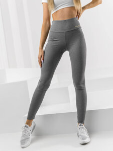 Bordázott női leggings szürke színben Bolf 10376