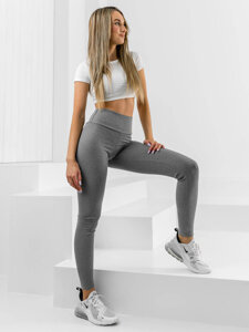 Bordázott női leggings szürke színben Bolf 10376