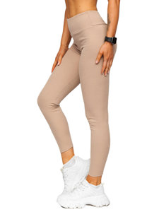 Csíkos női leggings cappuccino színben Bolf 020