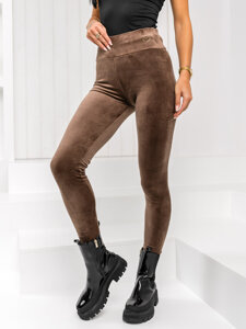 Csokoládé bársony női leggings Bolf W5231