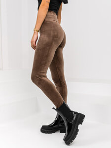 Csokoládé bársony női leggings Bolf W5232