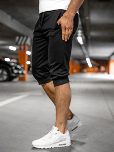 Fekete férfi baggy melegítő rövidnadrág Bolf K10002A