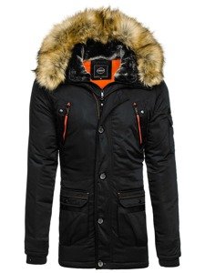 Fekete férfi téli parka Bolf 1067A1