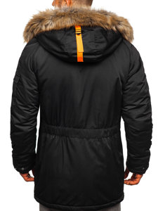 Fekete férfi téli parka Bolf 1067A1