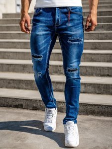 Férfi slim fit farmernadrág gránátkék színben Bolf 80033W0