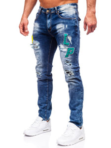 Férfi slim fit farmernadrág gránátkék színben Bolf E7860