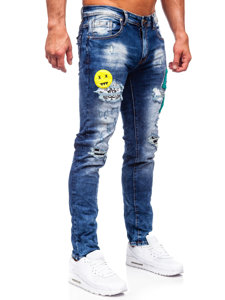 Férfi slim fit farmernadrág gránátkék színben Bolf E7860