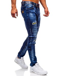 Férfi slim fit farmernadrág övvel gránátkék színben Bolf 80034W0