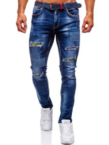 Férfi slim fit farmernadrág övvel gránátkék színben Bolf 80034W0