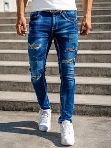 Férfi slim fit farmernadrág övvel gránátkék színben Bolf 80034W0