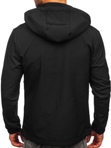 Férfi softshell dzseki fekete-gránátkék színben Bolf HH022