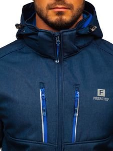 Férfi softshell dzseki sötétkék színben Bolf AB008