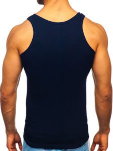 Férfi tank-top minta nélkül sötétkék Bolf NB002