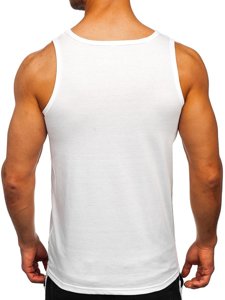 Mintás férfi tank-top fehér színben Bolf HY812