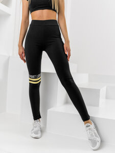 Mintás női leggings fekete-sárga Bolf 82350