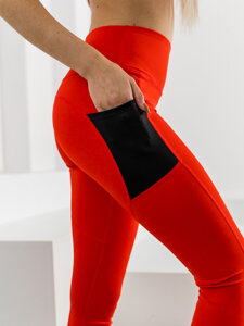 Piros női leggings nadrág Bolf XL009