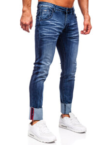 Sötétkék farmer férfi nadrág slim fit Bolf MP0106BS