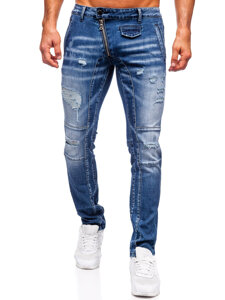 Sötétkék farmer férfi nadrág slim fit Bolf MP0110BS