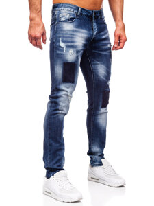 Sötétkék farmer férfi nadrág slim fit Bolf MP0113BS