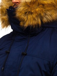 Téli férfi alaska parka dzseki gránátkék színben Bolf HZ8109