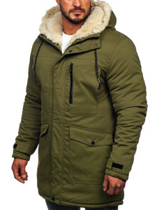 Téli férfi parka khaki színben Bolf 22M37